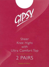 Medias hasta la rodilla de punto liso transparente de Gipsy (paquete de 2 pares)